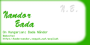 nandor bada business card