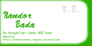 nandor bada business card